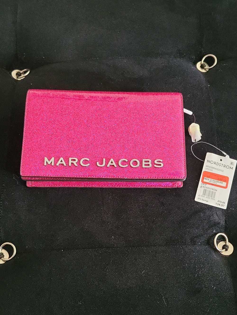 Marc Jacobs Hot Pink Glitter Clutch Womens Purse Brand New